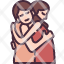 huggingrelationship-people-friendship-greeting-togetherness-two-women-self-care-icon