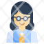 journalism-news-reporter-woman-avatar-eyeglasses-icon