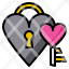 key-lock-heart-love-together-icon