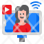 live-smartphone-woman-content-video-icon