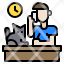 man-cat-clock-working-work-at-home-icon