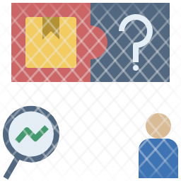 market icon, product icon, research icon, need icon, customer icon