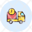 minibus-logistics-delivery-courier-truck-time-clock-icon