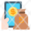 money-bag-finance-hand-smartphone-icon