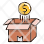 money-coin-float-over-opened-box-icon