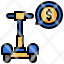 money-coin-scooter-transportation-excercise-icon