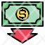 money-down-arrow-currency-business-finance-icon
