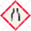 narrow-road-traffic-sign-lanes-signaling-alert-icon