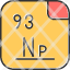 neptunium-periodic-table-chemistry-atom-atomic-chromium-element-icon