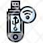 network-and-sharing-filloutline-usb-drive-data-storage-wifi-signal-flash-icon