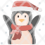 penguin-snow-accessories-nature-christmas-fun-icon