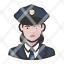 police-female-coronavirus-white-icon