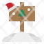 post-sign-snow-santa-christmas-icon