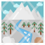 river-winter-snow-mountain-landscape-icon
