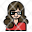 secretary-woman-business-working-avatar-glasses-icon