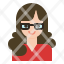 secretary-woman-business-working-avatar-glasses-icon