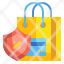 security-shopping-bag-shield-purchases-percent-safety-icon