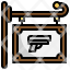 shooting-filloutline-sign-gun-shop-signaling-weapon-signboard-icon
