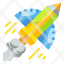 starup-design-rocket-pencil-space-icon