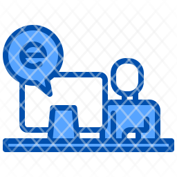 student icon, e icon, learning icon, computer icon