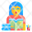 student-study-girl-learning-reading-book-education-icon
