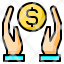 success-goals-hand-dollar-currency-icon