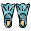 summer-flippers-dive-diving-fins-icon