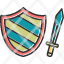 sword-shield-fantasyknight-medieval-protection-rpg-icon