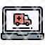 telemedicine-filloutline-laptop-emergency-call-ambulance-transport-icon
