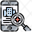 telemedicine-filloutline-search-hospital-clinic-medicine-smartphone-icon