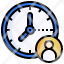 time-filloutline-user-meeting-clock-person-icon