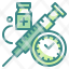time-vaccine-syringe-injection-clock-medicine-drug-icon