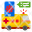 virus-covid-corona-ambulance-mobilephone-icon