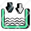 water-level-down-sea-water-ocean-height-less-water-flood-height-icon