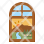 window-view-sun-mountain-landscape-icon