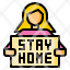 woman-stay-home-placard-campaign-icon
