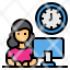 working-time-management-office-work-at-home-woman-icon