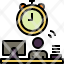 working-timetime-clock-computer-office-routine-icon