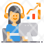 working-work-at-home-woman-computer-statistic-icon