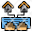working-work-from-home-hands-keyboard-icon