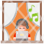workinghome-job-laptop-man-music-person-working-icon