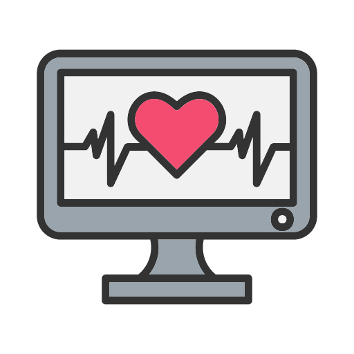 heartbeat icon, heart icon, health icon, pulse icon, laptop icon ...