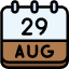 calendar-august-twenty-nine-date-monthly-time-month-schedule-icon