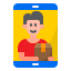 smartphone-delivery-man-shipping-box-icon