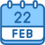calendar-febraury-twenty-two-date-monthly-time-month-schedule-icon