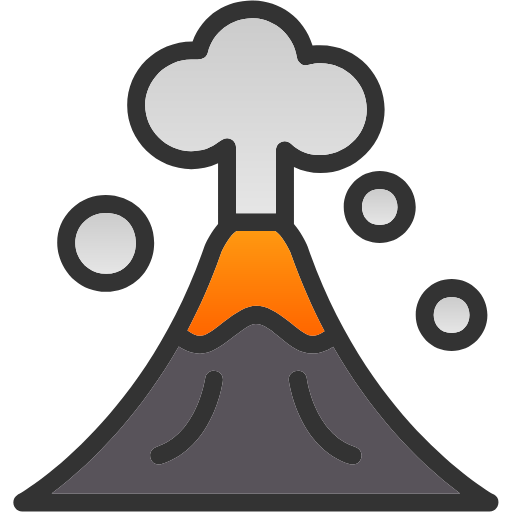 crater icon, eruption icon, fire icon, landscape icon, lava icon ...