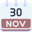 calendar-november-thirty-date-monthly-time-month-schedule-icon