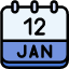 calendar-january-twelve-date-monthly-time-and-month-schedule-icon