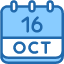 calendar-october-sixteen-date-monthly-time-month-schedule-icon