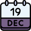 calendar-december-nineteen-date-monthly-time-month-schedule-icon